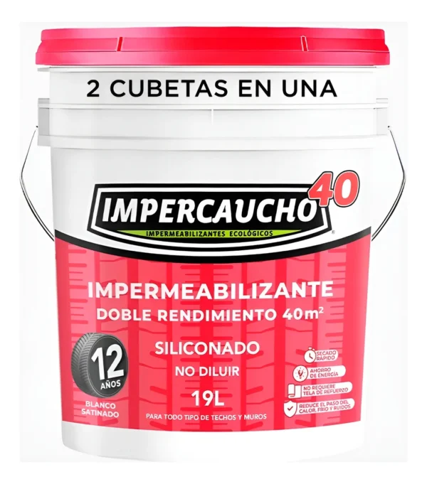 Impercaucho 40 - Rinde El Doble - Hasta 40m2 A Dos Manos