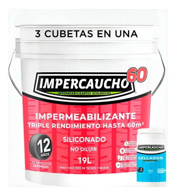 Impercaucho 60 (triple Rendimiento) + Sellador Impercaucho