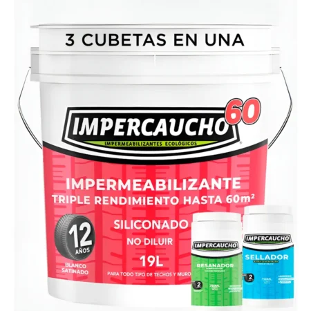 Impercaucho 60 (triple Rendimiento) + Sellador + Resanador