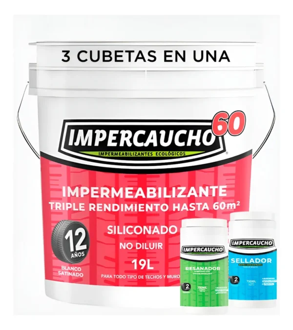 Impercaucho 60 (triple Rendimiento) + Sellador + Resanador